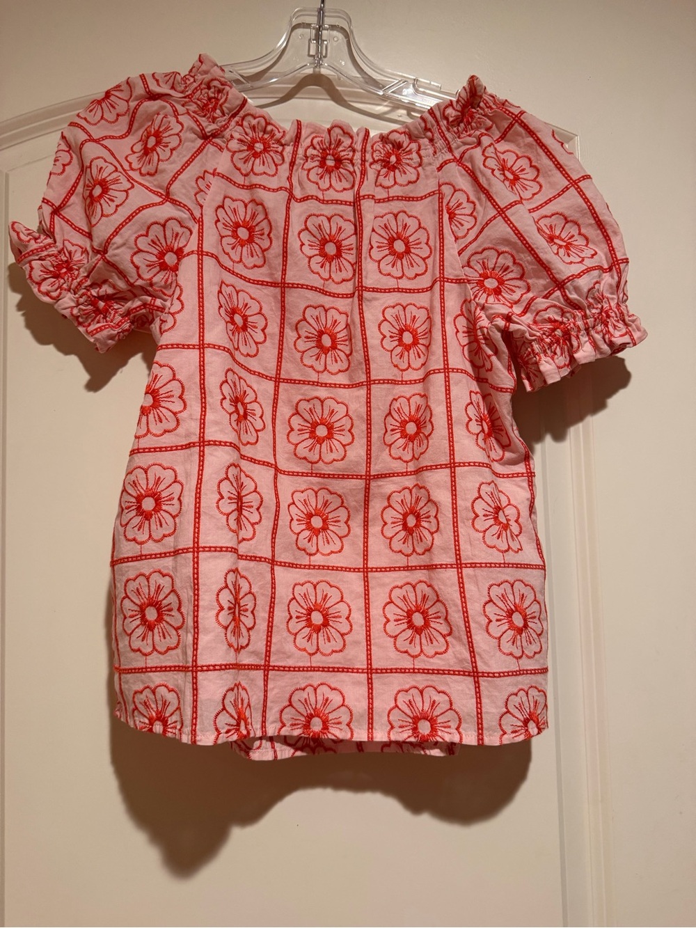 Crewcuts top with Red and peach colored Floral Embroidery